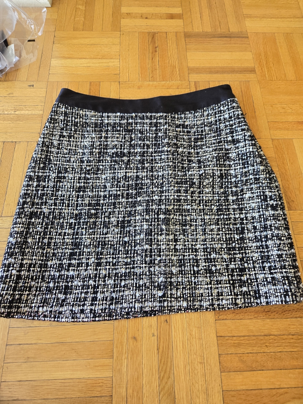 Never Been Worn Milly Black and White Tweed Mini Skirt